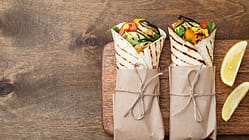 Vegan,Tortilla,Wrap,,Roll,With,Grilled,Vegetables.