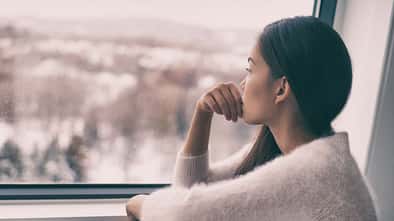 Sad,Pensive,Woman,At,Home,Winter,Depression,-,Seasonal,Affective