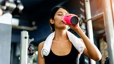 Drink,Water,After,Exercising,And,Sweating,From,Strenuous,Exercise,Tiredness