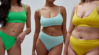 3 Frauen im Bikini mit verschiedenen Figuren
