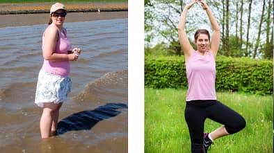 Jessica hat 25 Kilo abgenommen: vorher wog sie 98 Kilo und nachher 73 Kilo