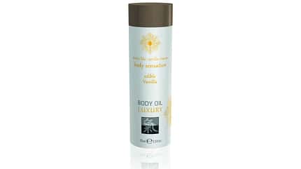 SHIATSU Body Oil Luxury Vanilla. Essbares Massageöl mit anregendem,aphrodisierenden Geschmack. SHIATSU Body Oil Luxury Vanilla. Essbares Massageöl mit anregendem,aphrodisierenden Geschmack.
