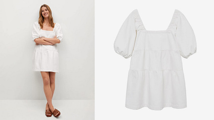Kleid mit Puffärmeln von Mango