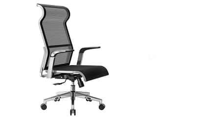 Ergonomischer Stuhl mit einer Nackenhalterung aus Edelstahl
