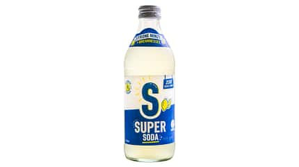 Produktbild der Super Soda Zitrone-Minze. Produktbild der Super Soda Zitrone-Minze.