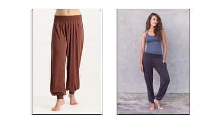 Die Haremshose gilt als der Klassiker bei den Yogahosen. Die Haremshose gilt als der Klassiker bei den Yogahosen.