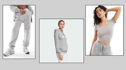 Der Sweatsuit besteht aus einem Hoodie und einer weiten Jogginghose.