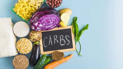 carbohydrates,symbol,bread,potatoes,color,natural,texture,concep Foods,Rich,In,Complex,Carbohydrates,And,The,Inscription,"carbohydrates",On