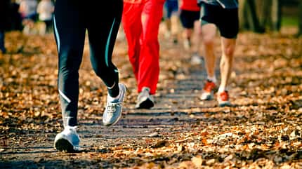 Menschen Laufen im Herbst Menschen Laufen im Herbst
