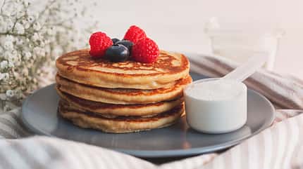 Collagen,Powder,Recipes,Concept.,Pancakes,Made,With,Collagen,Or,Protein