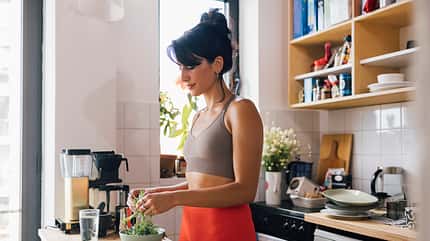 Woman Making A Salad Meal