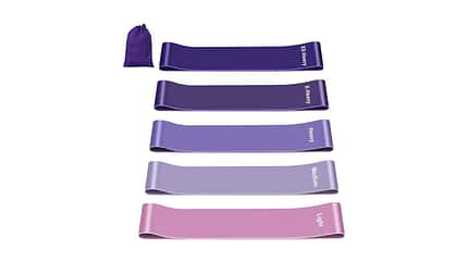 Resistance Bands mit verschiedener Stärke in lila