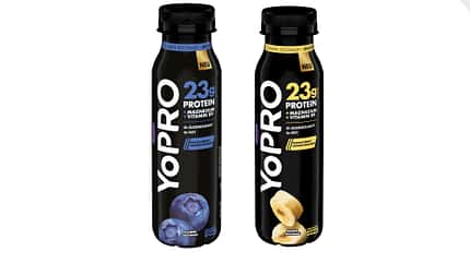 Die beiden neuen YoPRO Sorten Banane- und Blaubeergeschmack Die beiden neuen YoPRO Sorten Banane- und Blaubeergeschmack