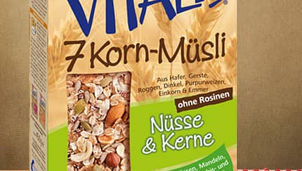 Vitalis 7-Korn-Müsli "Nüsse & Kerne" von Dr. Oetker