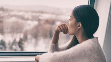 Sad,Pensive,Woman,At,Home,Winter,Depression,-,Seasonal,Affective