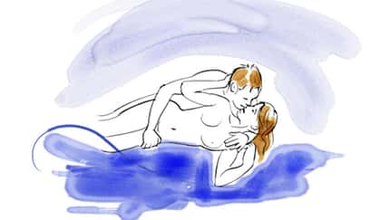 Sexstellungen aus dem Kamasutra: Die Zikade auf der Seite