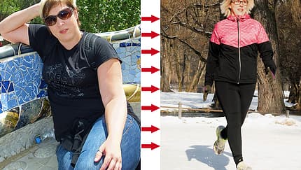 Sabine hat abgenommen: vorher wog sie 95 und hinterher 62 Kilo
