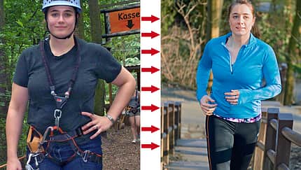 Meike hat abgenommen: Vorher wog sie 96 Kilo und nachher 73 Kilo