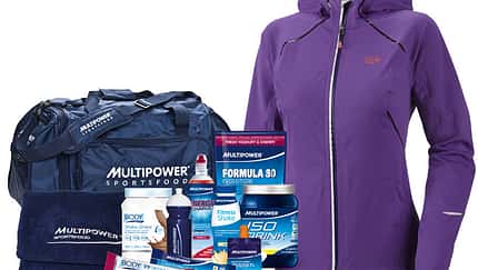 Laufjacke von Mountain Hardwear + Sportpacket von Multipower Sportsfood