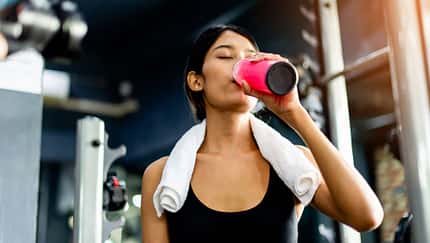 Drink,Water,After,Exercising,And,Sweating,From,Strenuous,Exercise,Tiredness