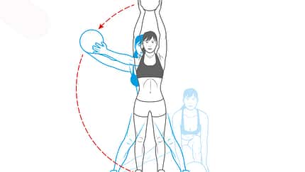 Workout Nr. 2: Seitlicher Ausfallschritt mit Ballschwung