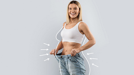Cheery,Attractive,Slender,Middle,Aged,Blonde,Woman,Wearing,Huge,Jeans,