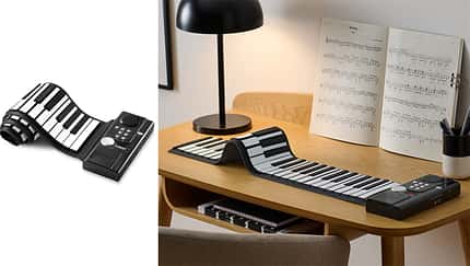 Das Rollpiano von Tchibo lässt sich einfach zusammenrollen und überall mit hinnehmen.