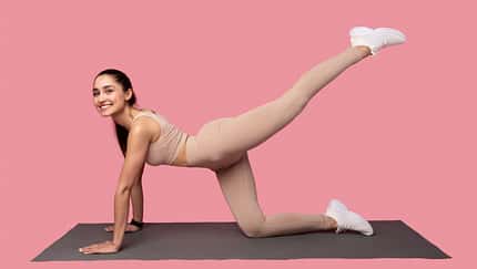Body,Shaping,Workout.,Smiling,Fit,Young,Woman,In,Sportswear,Doing