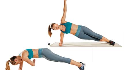 Trainingsplan flacher Bauch: Eingedrehter Seitstütz