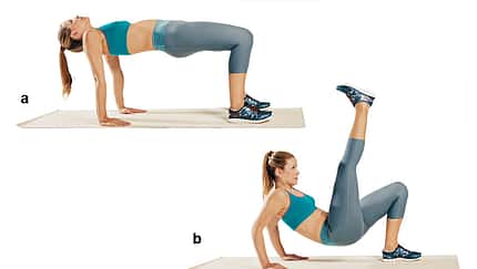 Trainingsplan flacher Bauch: Dips mit Kick