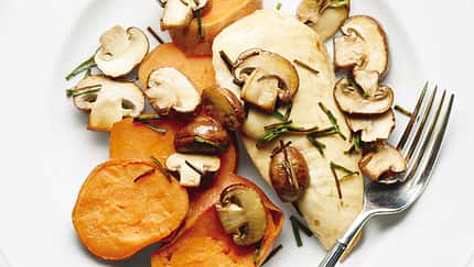 Ofenhähnchen mit Pilzen Ofenhähnchen mit Pilzen