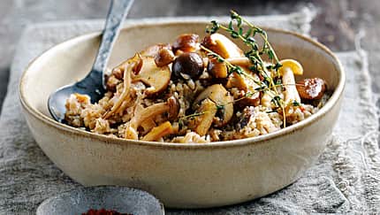 Pilzrisotto mit Blumenkohl