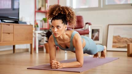 Fit Woman Wearing Sportswear Practicing Yoga