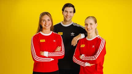 Rodlerin Julia Taubitz und das Eiskunstlauf-Paar Minerva Hase und Nikita Volodin