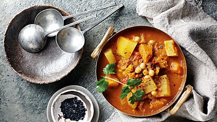 Süßkartoffel-Curry mit Kürbis