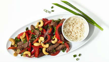 Rindfleisch-Cashew-Pfanne