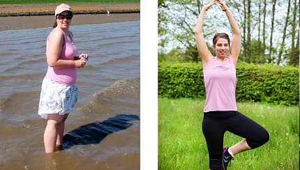 Jessica hat 25 Kilo abgenommen: vorher wog sie 98 Kilo und nachher 73 Kilo