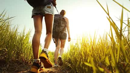 Spaziergang über eine Wiese mit hohem Gras