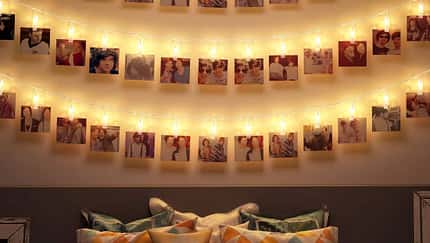 LED-Lichterkette mit Fotoclips 