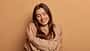 I,Love,Myself.,Pretty,Smiling,Woman,Embraces,Herself,Gently,,Expresses