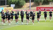 Die deutsche Frauen Nationalmannschaft beim Training