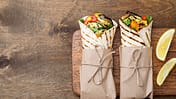 Vegan,Tortilla,Wrap,,Roll,With,Grilled,Vegetables.