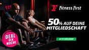 Im Deal der Woche sparst du bei Fitness First 50 % auf die ersten 8 Wochen. 