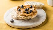 Peanut,Butter,And,Rice,Cakes,Sandwich.,Healthy,Protein,Snack.