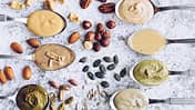 Nuts and seeds butter on a spoon