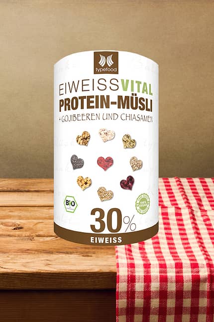 Eiweiss Vital „Protein-Müsli“ + Gojibeeren und Chiasamen