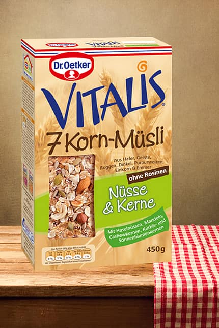Vitalis 7-Korn-Müsli "Nüsse & Kerne" von Dr. Oetker