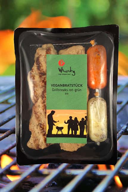 Veganbratstück "Grillsteaks rot-grün" von Wheaty